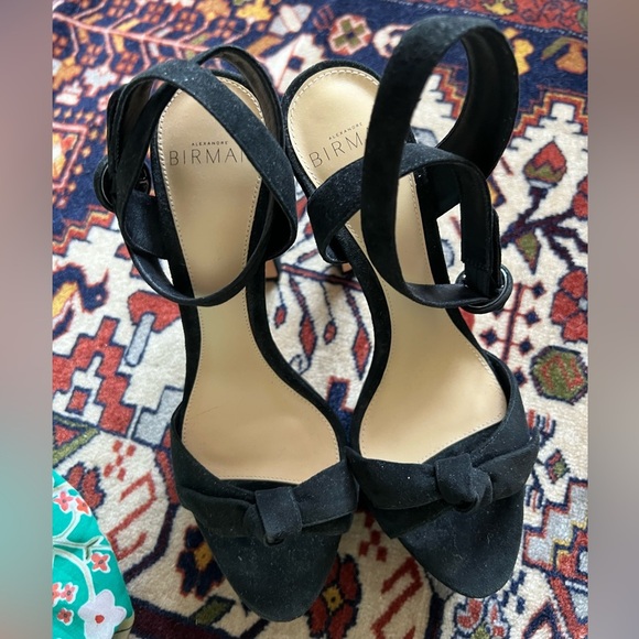 LEXANDRE BIRMAN 
Clarita Bow-Embellished Suede Platform Sandals - Black, size 36 - Picture 3 of 8